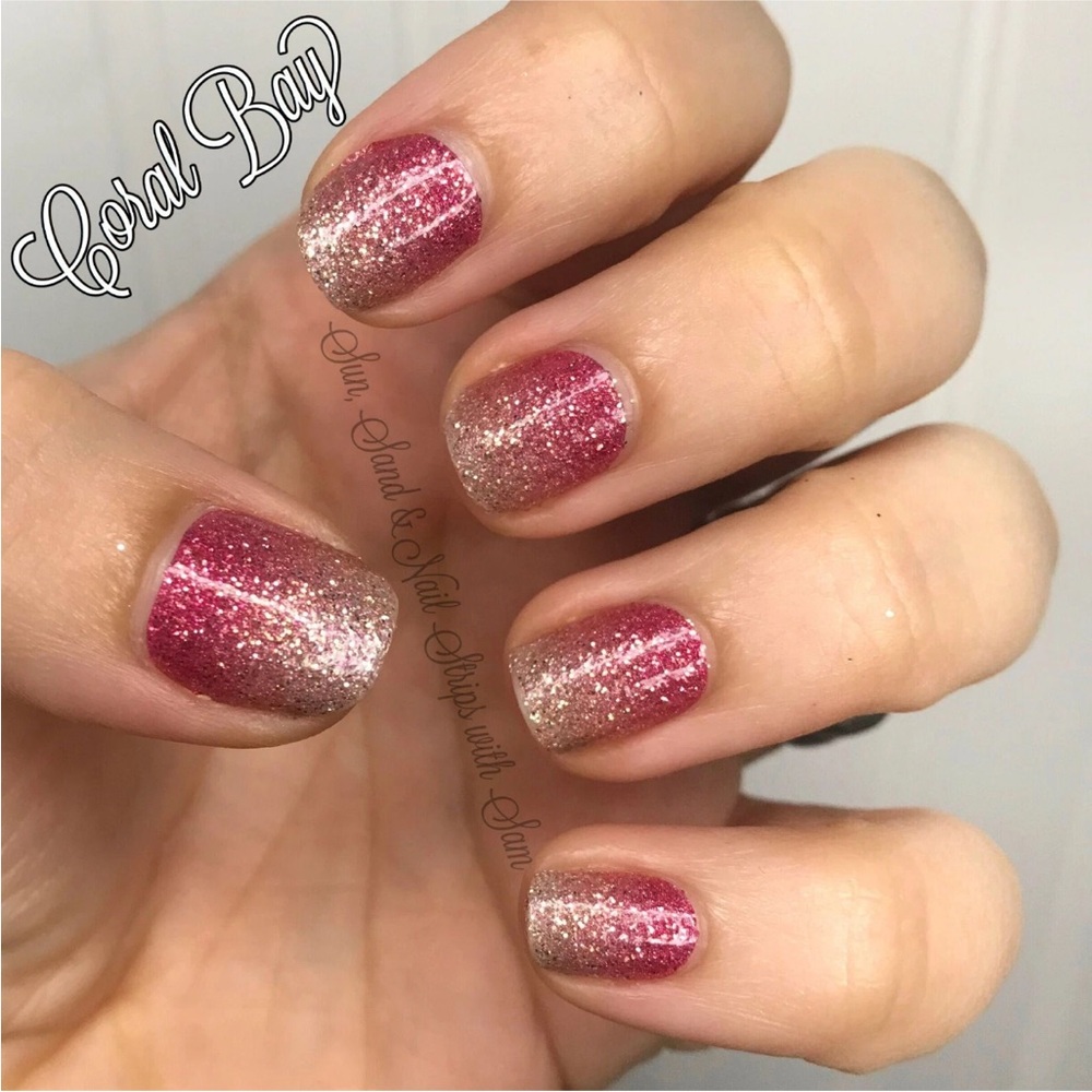*Retired* Color Street: Coral Bay | Gold Pink Sparkles Glitter Summer Ombre - Picture 11 of 16